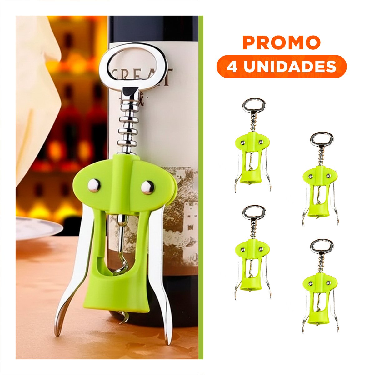 PACK4 ACCESORIO VERDE 16,5 CM MANUAL PARA COCINA Y+REGALO STICKER - 1
