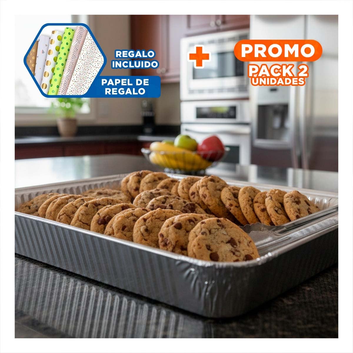 PACK2 CORTADOR DE VERDURAS MULTIFUNCIONAL 1 5L BLANCO Y PLOMO PARA USO FAMILIAR Y+PAPEL REGALO - 1