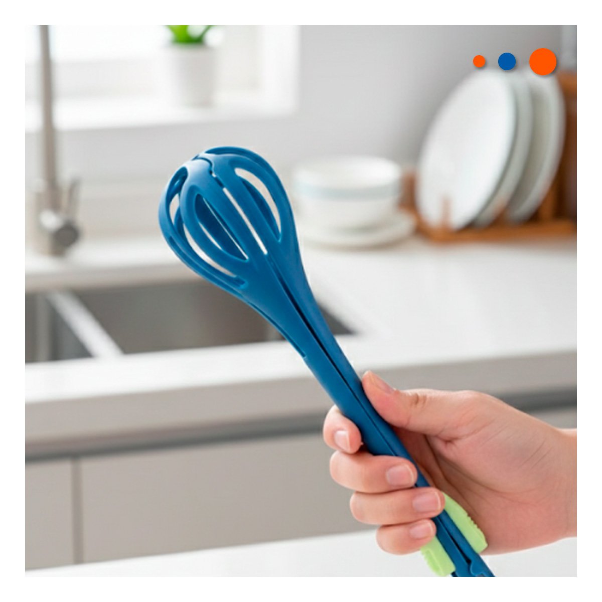 UTENSILIO COMPACTO PARA PREPARAR JUGO DE NARANJA CELESTE Y+PAPEL REGALO - 2