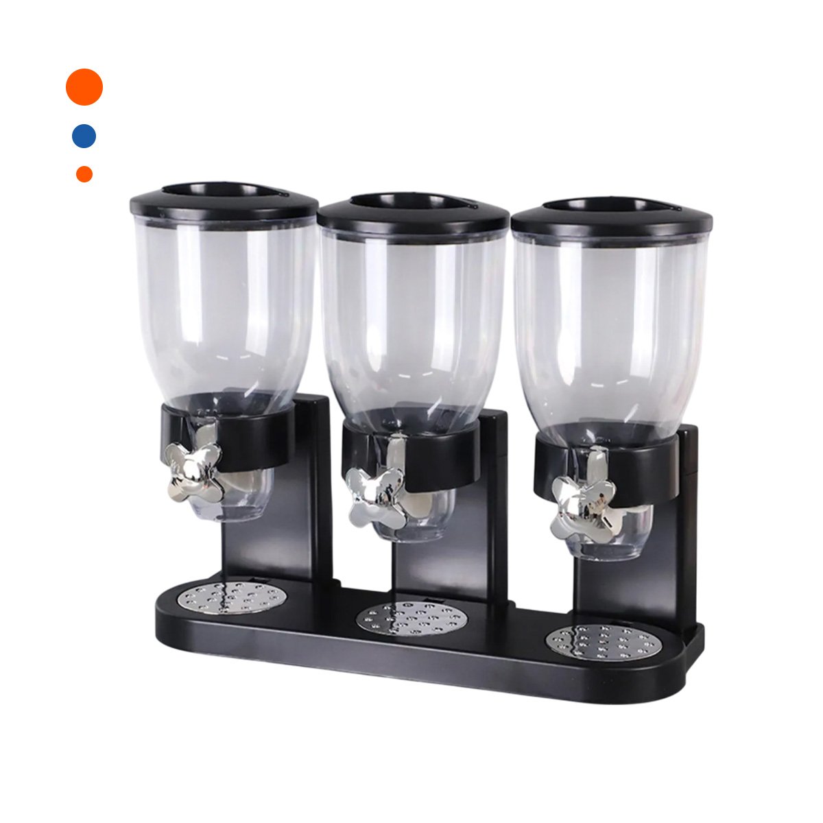 PACK2 DEPOSITO DOBLE DE GRANOS 2L NEGRO FACIL DE LLENAR Y LIMPIAR Y+REGALO STICKER - 2