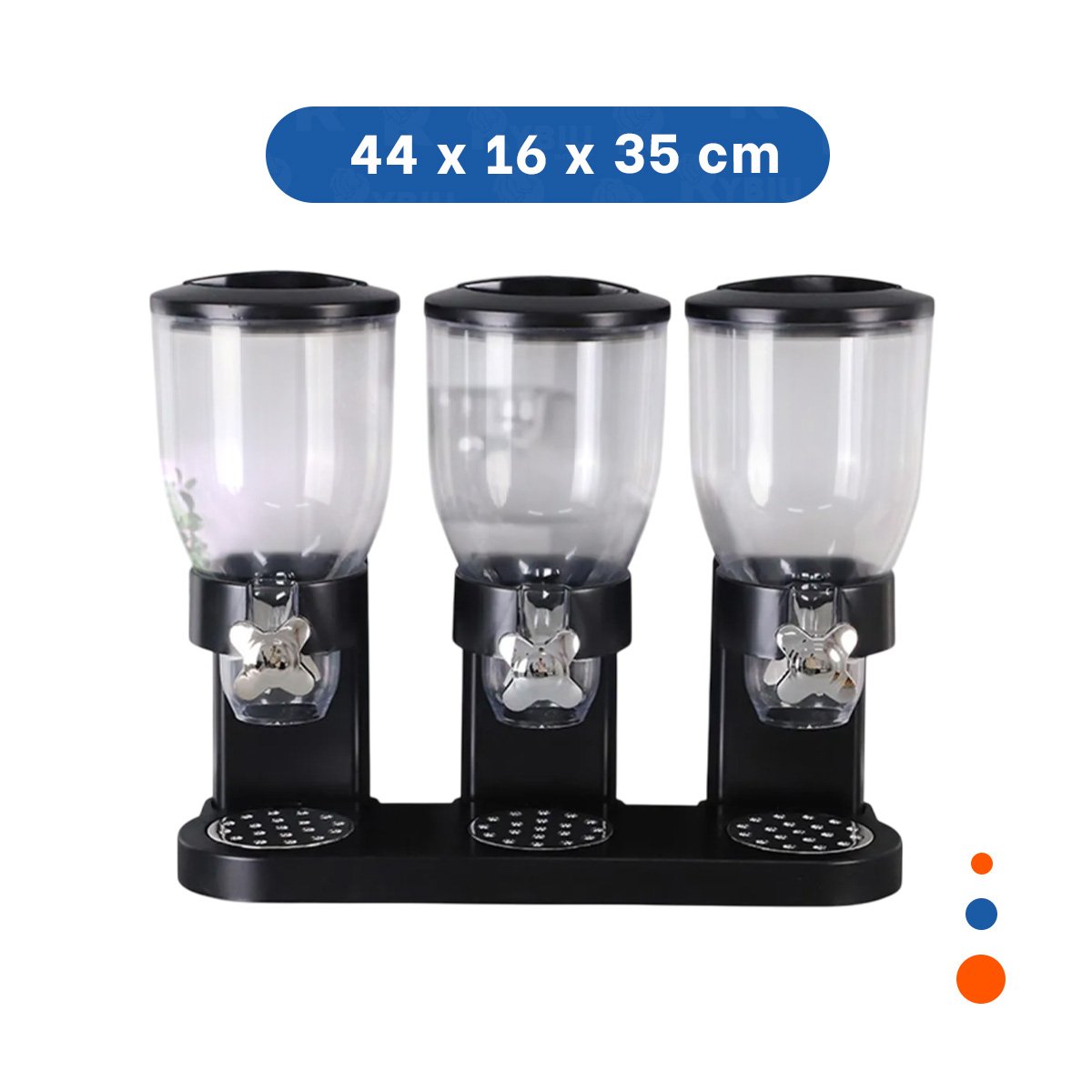 PACK2 DEPOSITO DOBLE DE GRANOS 2L NEGRO FACIL DE LLENAR Y LIMPIAR Y+REGALO STICKER - 4