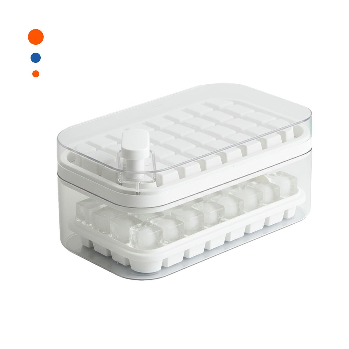 PACK2 CONTENEDOR DOBLE BLANCO PARA HIELO CON DISENO FUNCIONAL Y+REGALO STICKER - 2