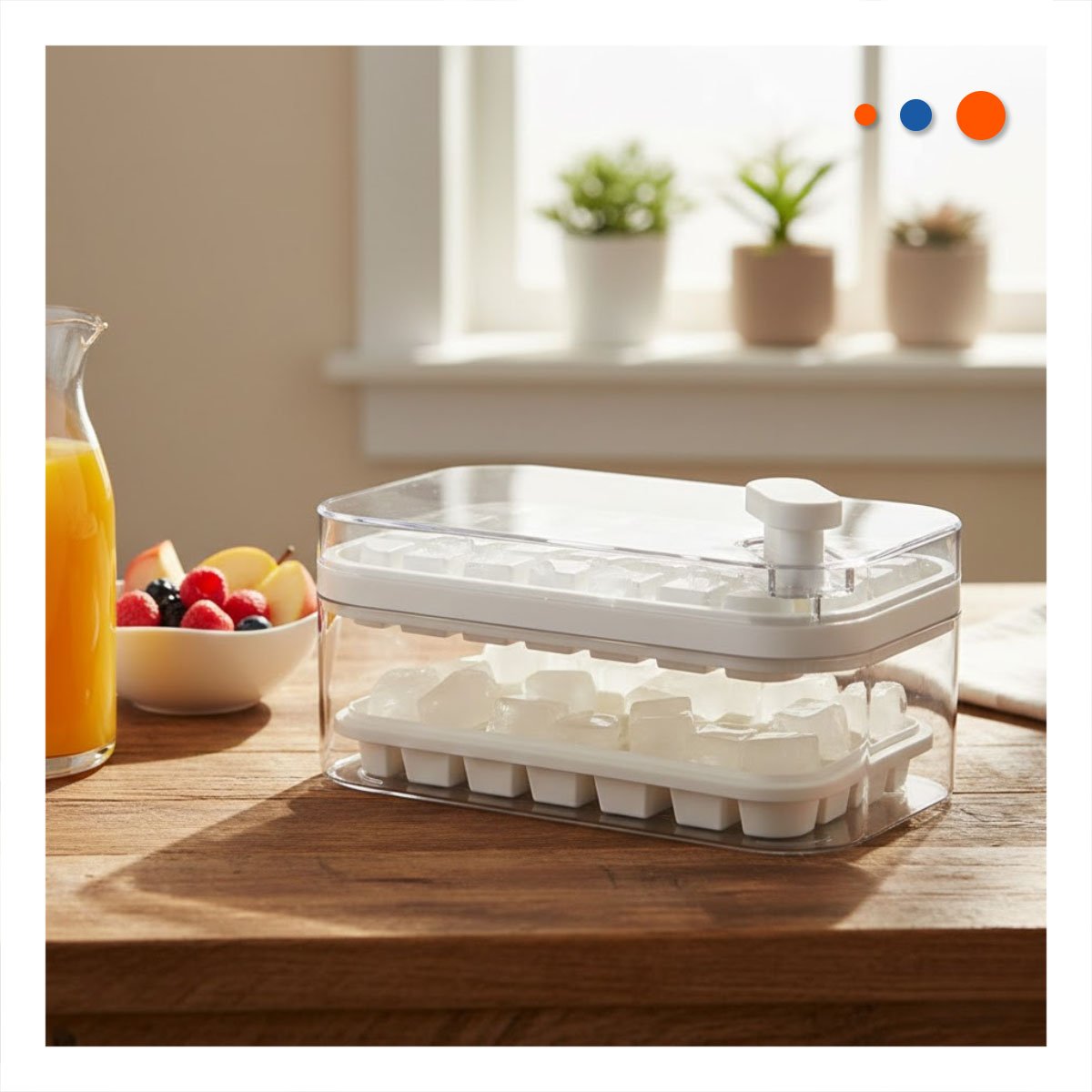 PACK2 CONTENEDOR DOBLE BLANCO PARA HIELO CON DISENO FUNCIONAL Y+REGALO STICKER - 3