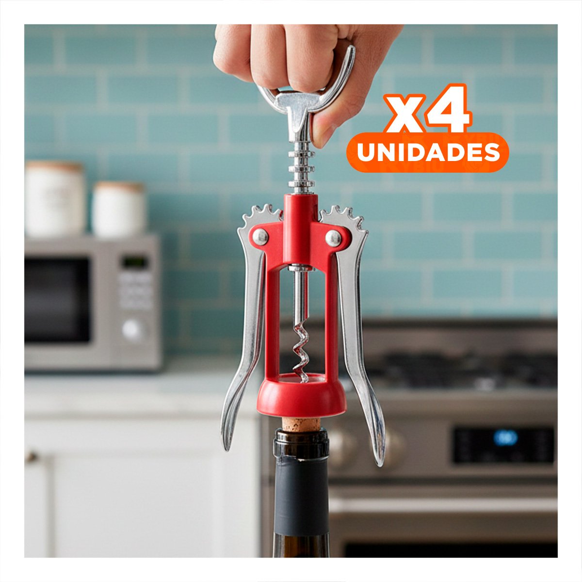 PACK4 ACCESORIO PARA VINO MANUAL 16,5 CM VERDE PRACTICO - 1