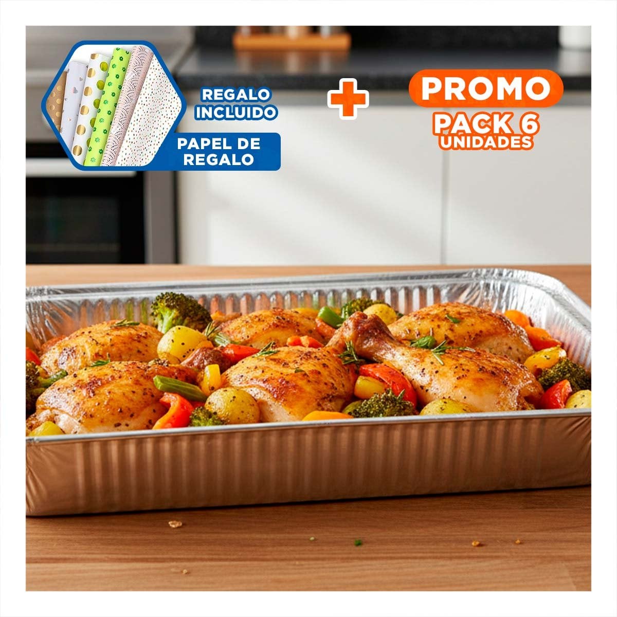 PACK6 PICADORA PARA COCINA MULTIFUNCIONAL 1 5L BLANCO Y PLOMO PARA ALIMENTOS Y+PAPEL REGALO - 1