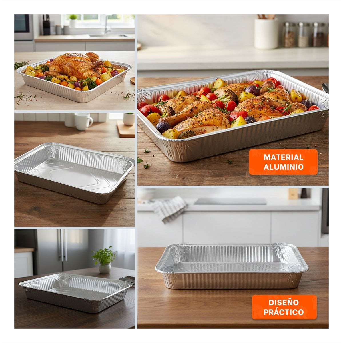 PACK6 PICADORA PARA COCINA MULTIFUNCIONAL 1 5L BLANCO Y PLOMO PARA ALIMENTOS Y+PAPEL REGALO - 3