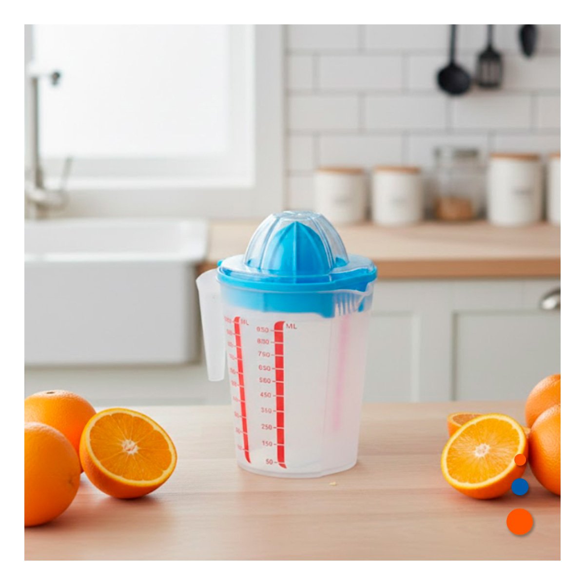 PACK4 HERRAMIENTA DE COCINA CON DEPOSITO 1000 ML COLOR CELESTE Y+PAPEL REGALO - 2