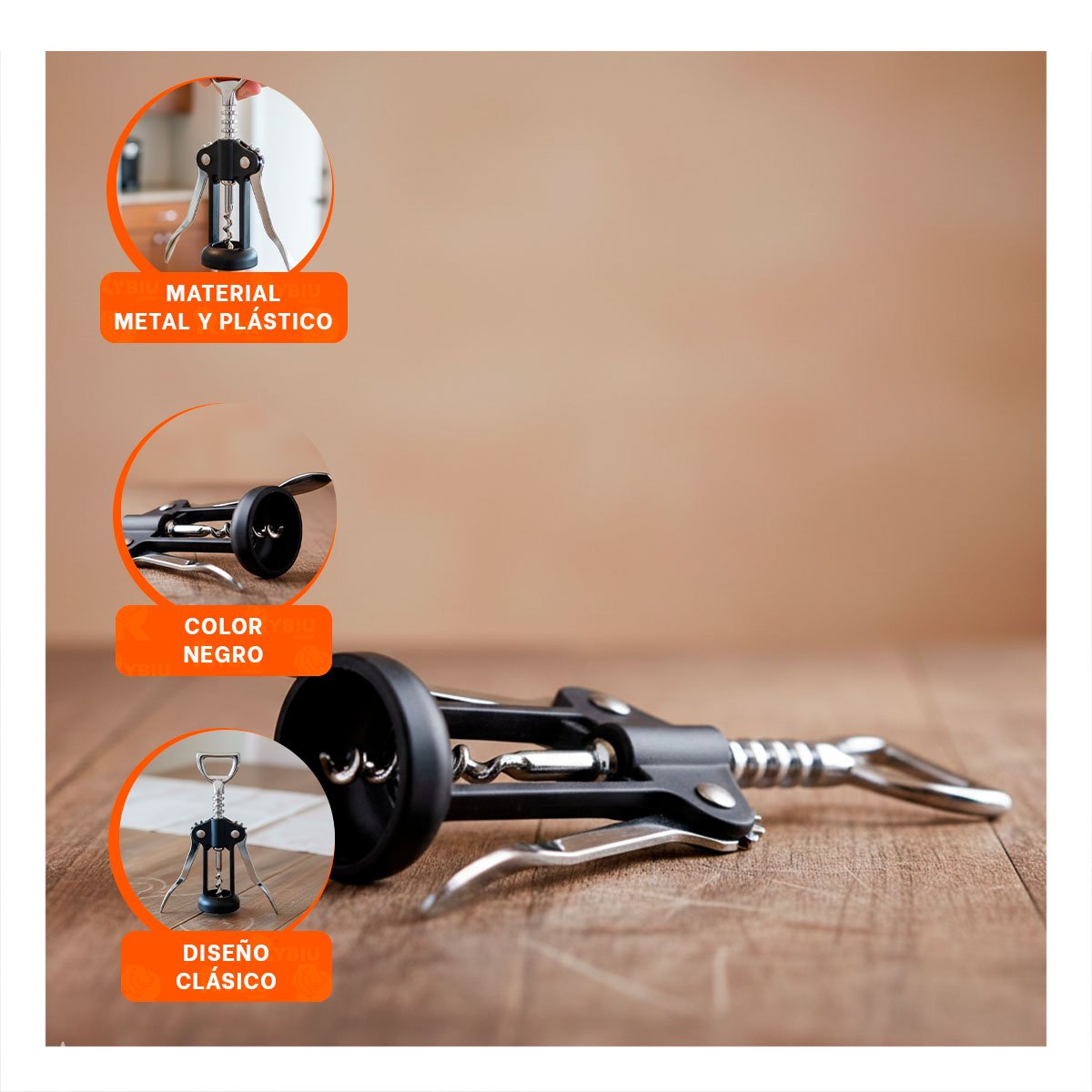 PACK4 ACCESORIO PARA VINO MANUAL 16,5 CM VERDE PRACTICO - 5