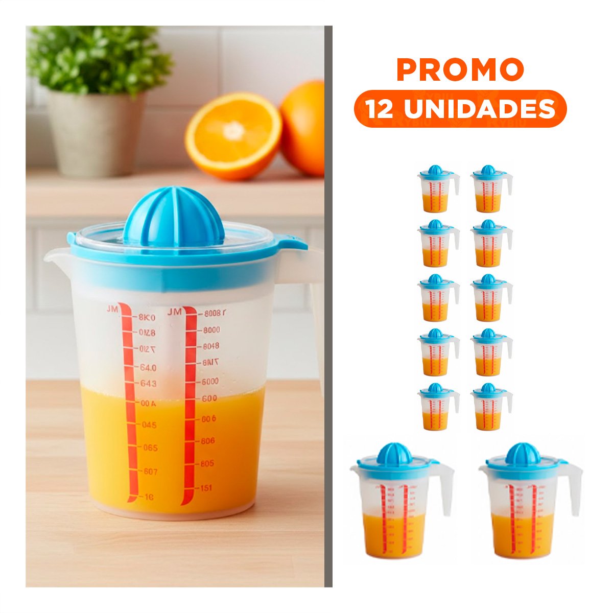PACK12 DISPOSITIVO COMPACTO CON RECIPIENTE GRADUADO 1000 ML CELESTE Y+REGALO STICKER - 1