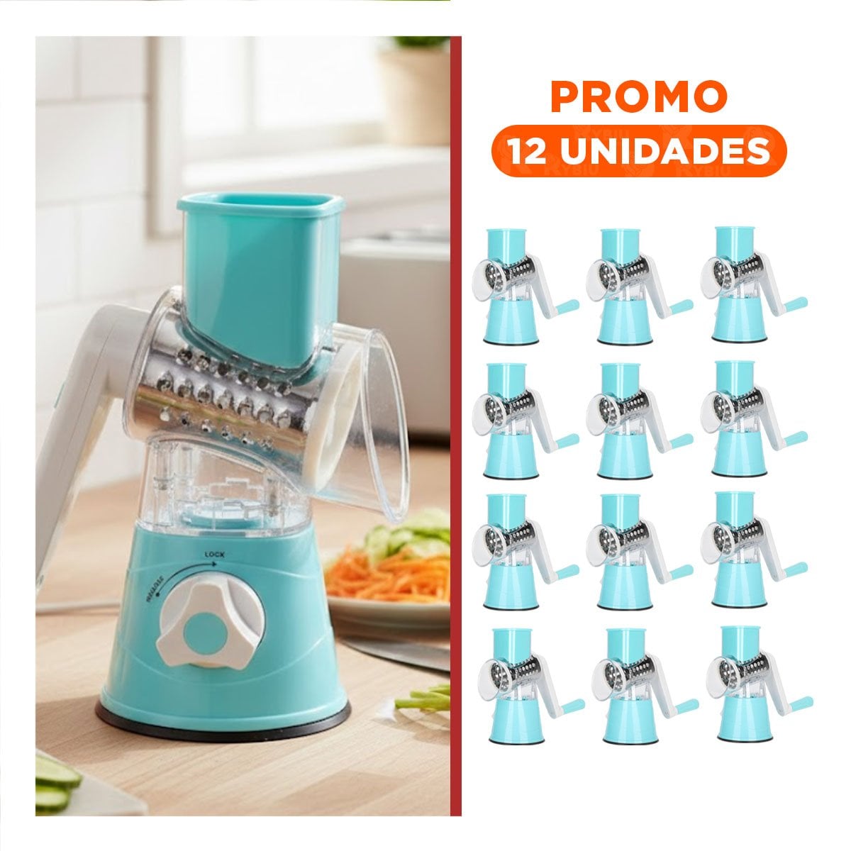 PACK12 DISPOSITIVO COMPACTO CON RECIPIENTE GRADUADO 1000 ML CELESTE Y+REGALO STICKER - 1