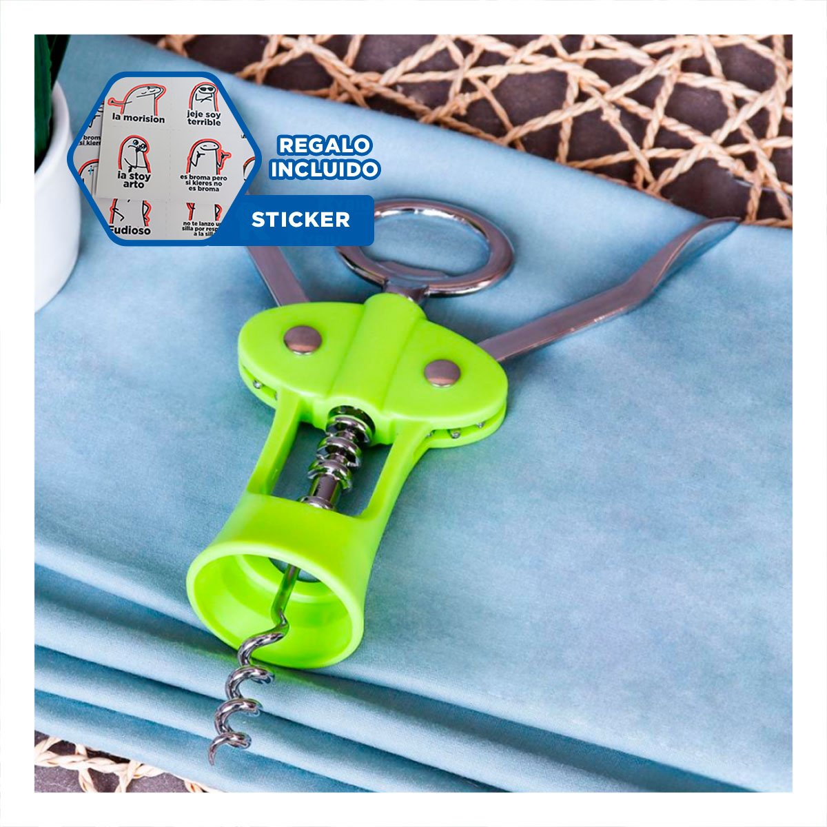 EXTRACTOR VERDE MANUAL 16,5 CM ACCESORIO BASICO PARA HOGAR Y+REGALO STICKER - 1