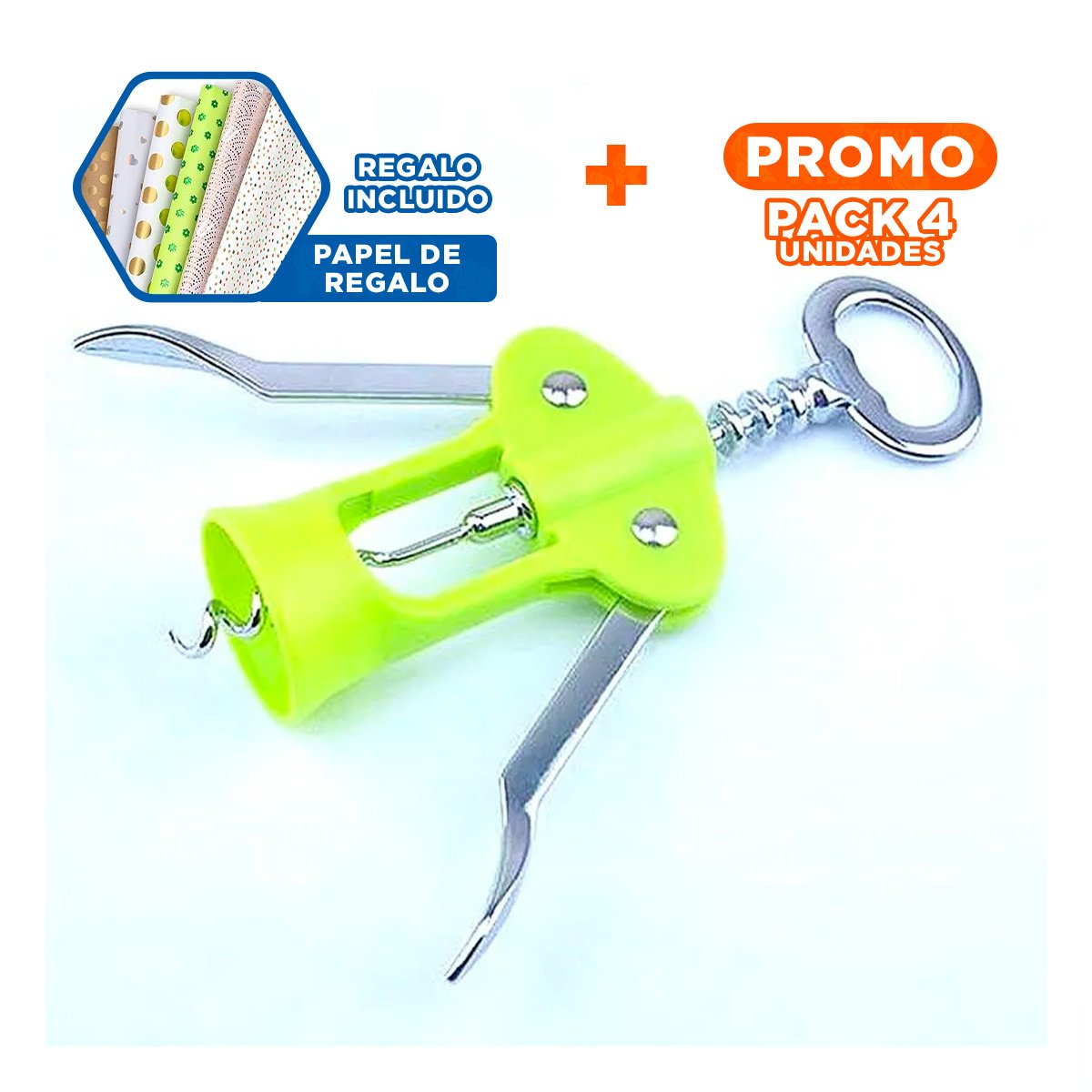 PACK4 ACCESORIO MANUAL VERDE 16,5 CM DISENO COMPACTO Y+PAPEL REGALO - 1