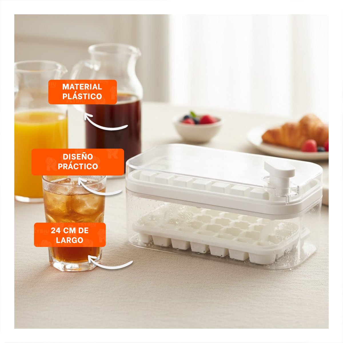 PACK6 ACCESORIO DOBLE BLANCO PARA HIELO CON FACIL DESMOLDE Y+PAPEL REGALO - 2