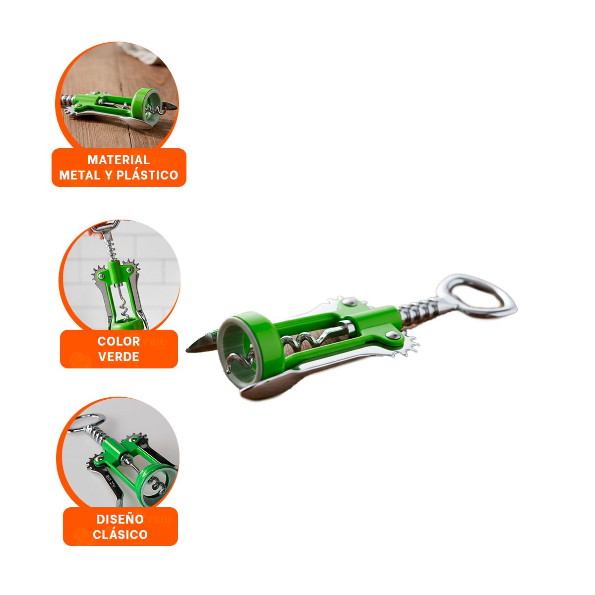 EXTRACTOR VERDE 16,5 CM MANUAL DISENO FUNCIONAL PARA COCINA - 3