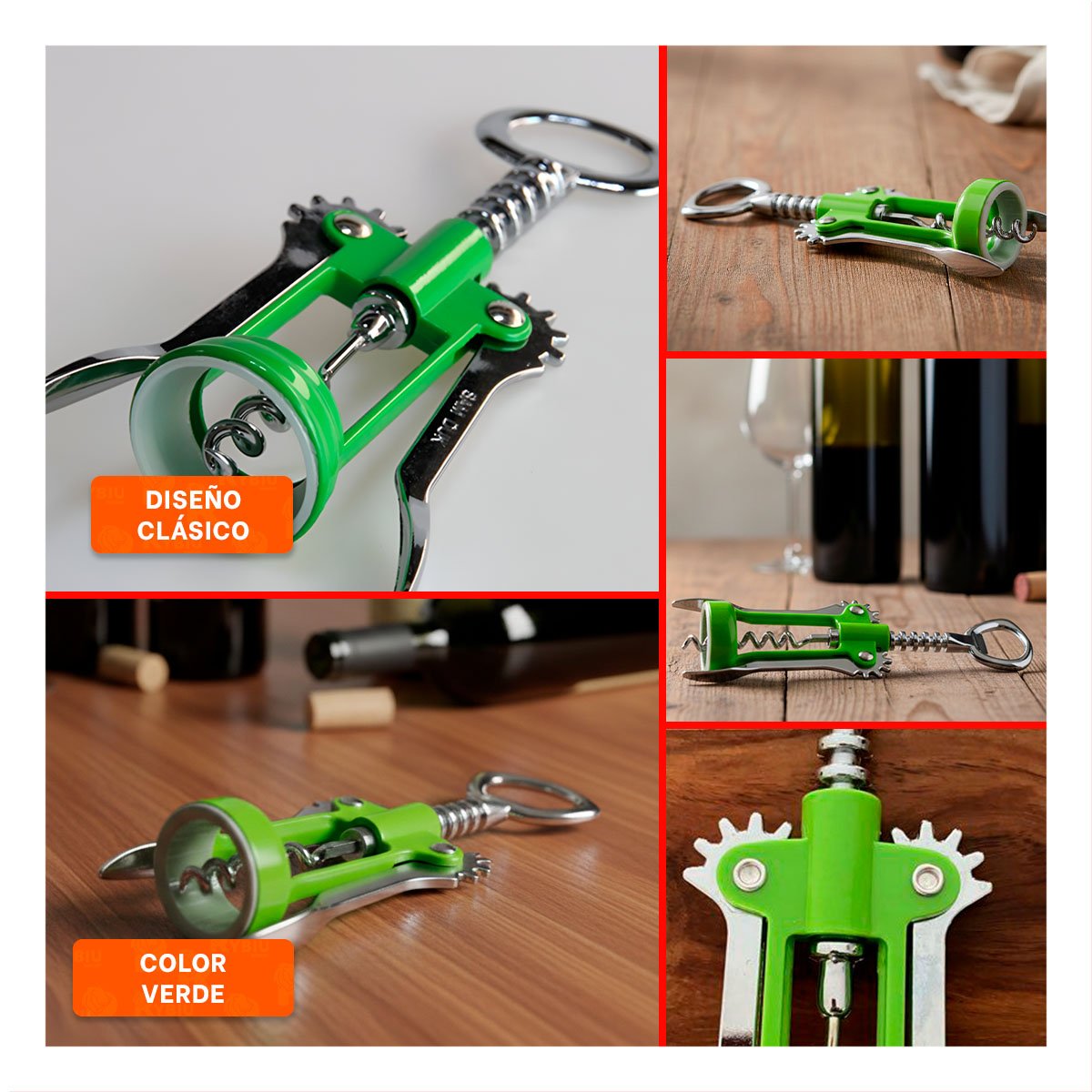 EXTRACTOR VERDE 16,5 CM MANUAL DISENO FUNCIONAL PARA COCINA - 5
