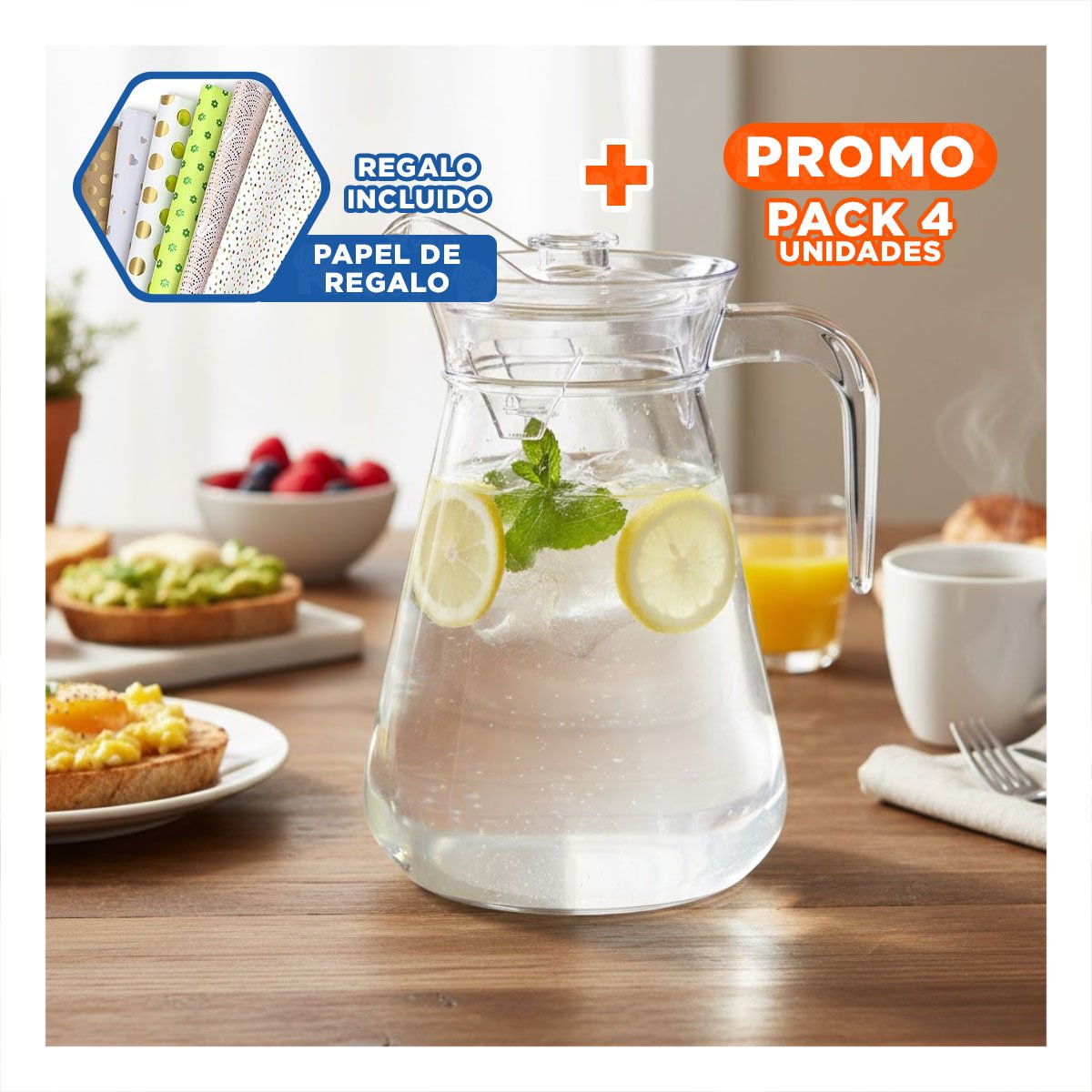 PACK4 CONTENEDOR COMPACTO BLANCO PARA PREPARAR HIELO DIARIO Y+PAPEL REGALO - 1