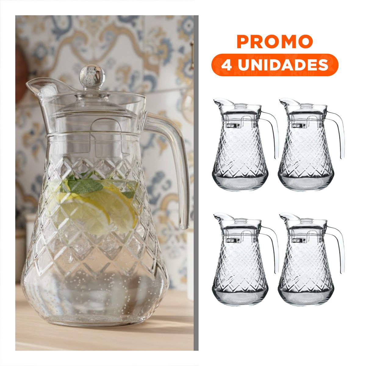 PACK4 CONTENEDOR MODERNO BLANCO CON SISTEMA CLIC EN ESQUINA Y+REGALO STICKER - 1