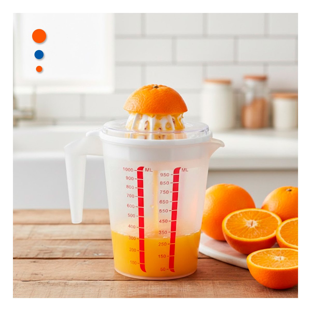 UTENSILIO FUNCIONAL PARA EXPRIMIR CITRICOS 1000 ML CELESTE Y+REGALO STICKER - 2