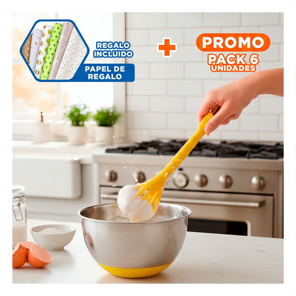 PACK6 HERRAMIENTA FUNCIONAL PARA PREPARAR JUGO CASERO CELESTE Y+PAPEL REGALO - 1