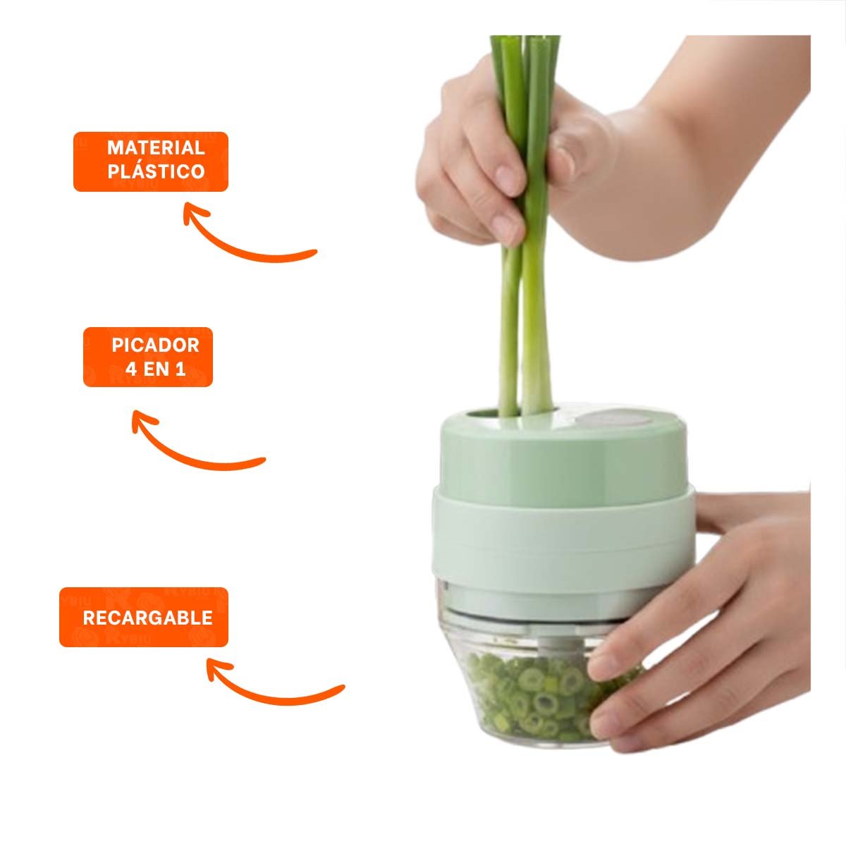 UTENSILIO PRACTICO CON RECIPIENTE GRADUADO 1000 ML CELESTE - 3