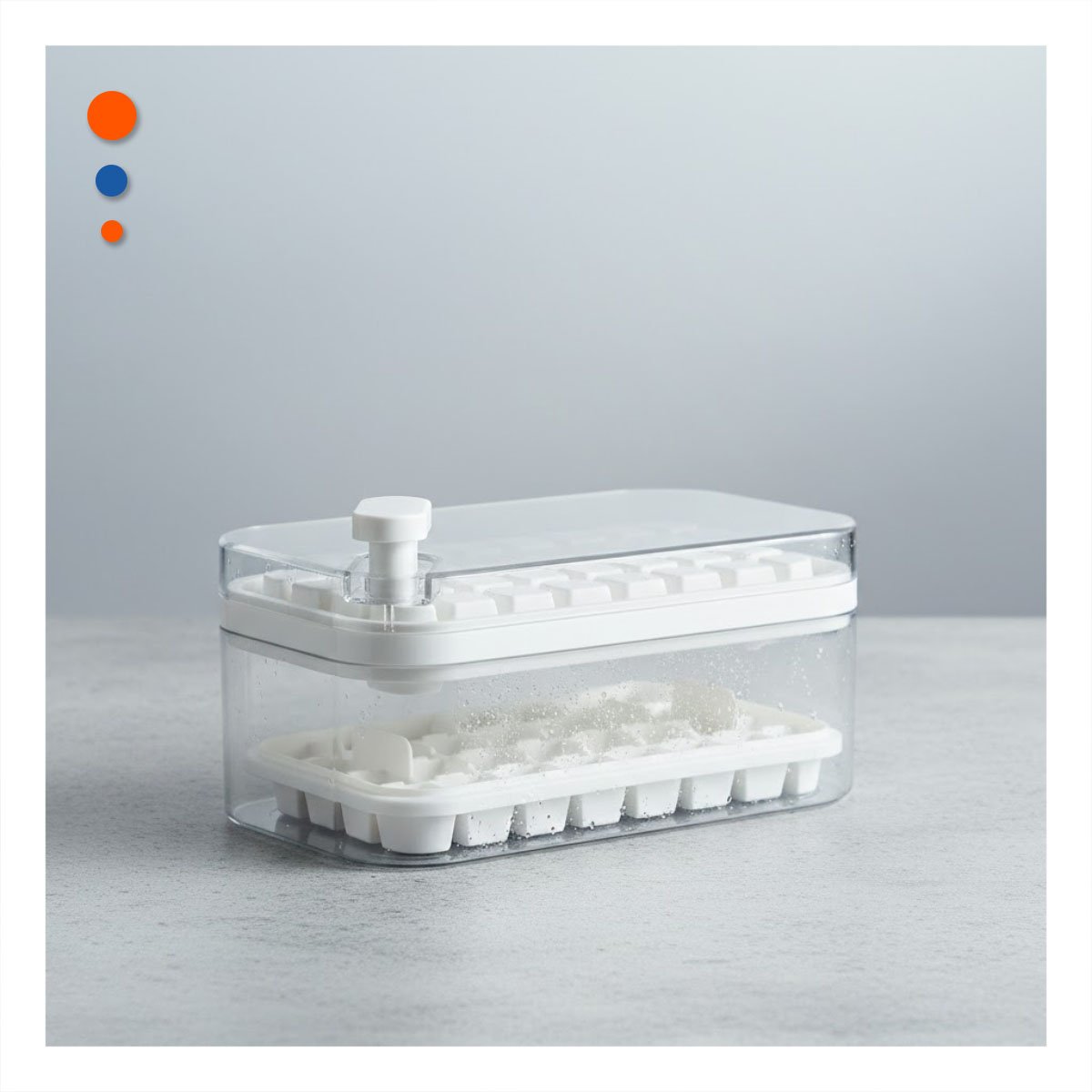 CUBITERA MODERNA BLANCA CON SISTEMA CLIC PARA HIELO - 1