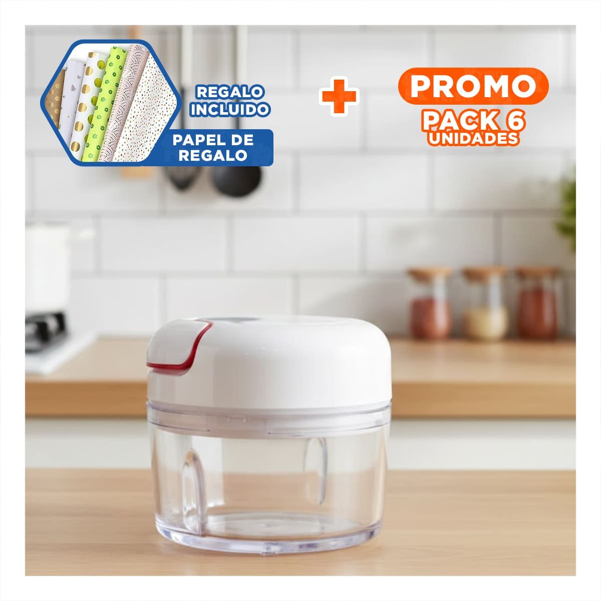 PACK6 HERRAMIENTA FUNCIONAL PARA PREPARAR JUGO CASERO CELESTE Y+PAPEL REGALO - 1