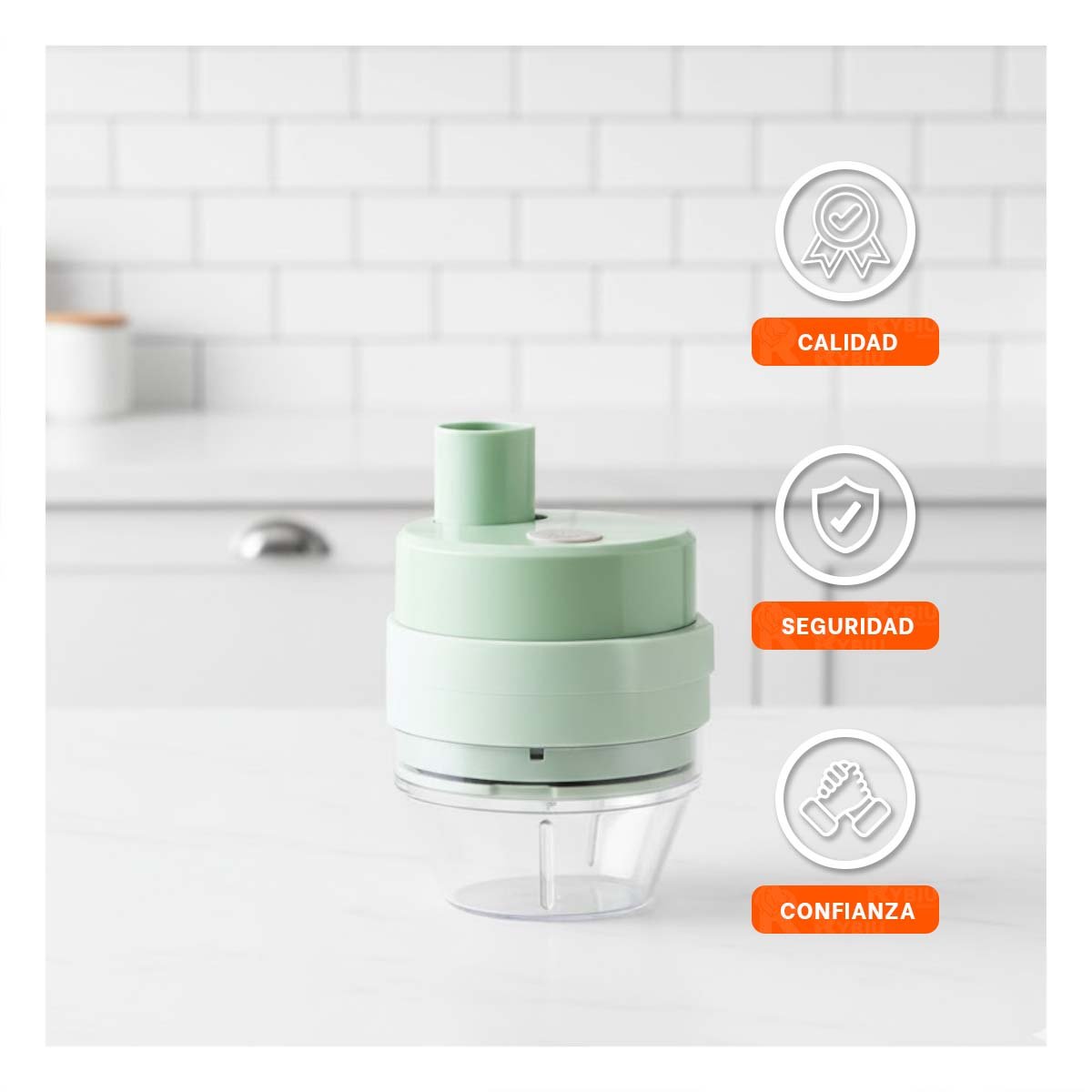 PACK6 DISPOSITIVO MANUAL PARA EXPRIMIR NARANJA 1000 ML CELESTE Y+REGALO STICKER - 2