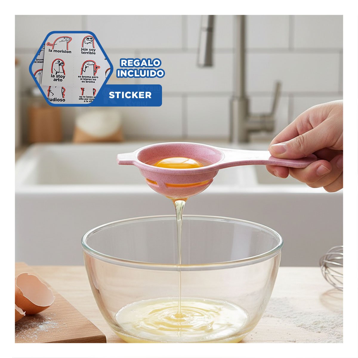 UTENSILIO FUNCIONAL PARA EXPRIMIR CITRICOS 1000 ML CELESTE Y+REGALO STICKER - 1