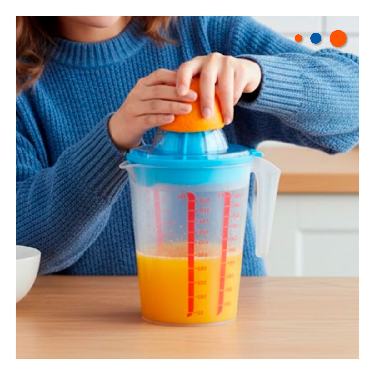 PACK2 ACCESORIO FUNCIONAL CON RECIPIENTE 1000 ML PARA COCINA CELESTE Y+PAPEL REGALO - 2