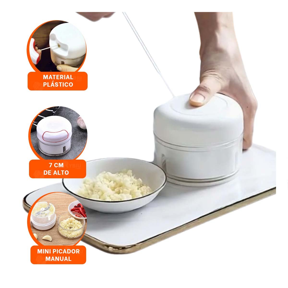 UTENSILIO COMPACTO PARA PREPARAR JUGO DE NARANJA CELESTE Y+PAPEL REGALO - 5