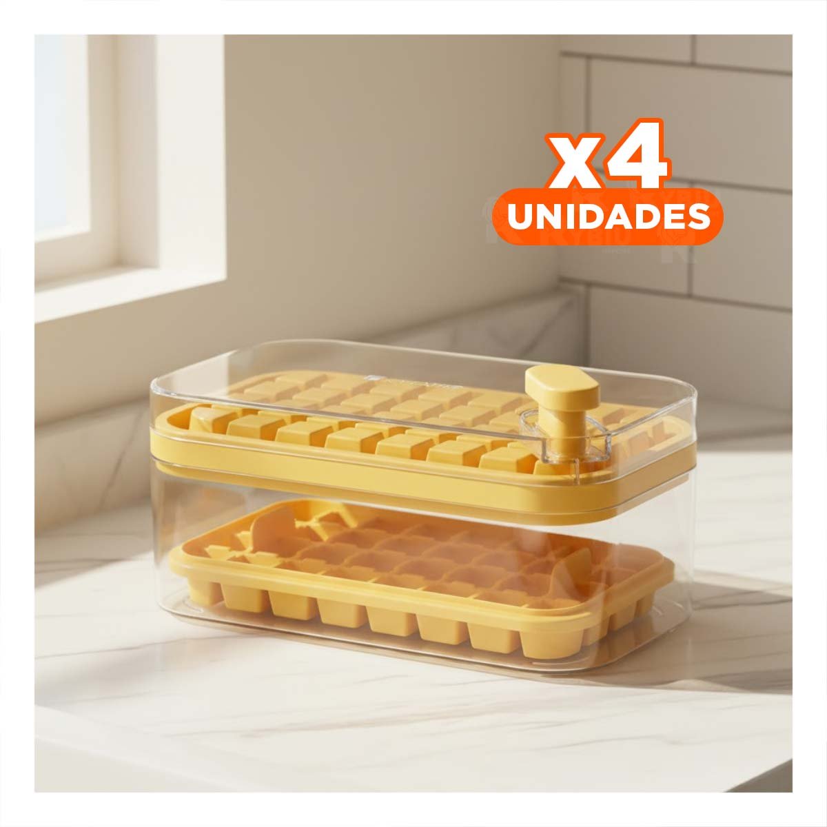 PACK4 CONTENEDOR FLEXIBLE BLANCO PARA CUBOS DE HIELO FACIL USO - 1