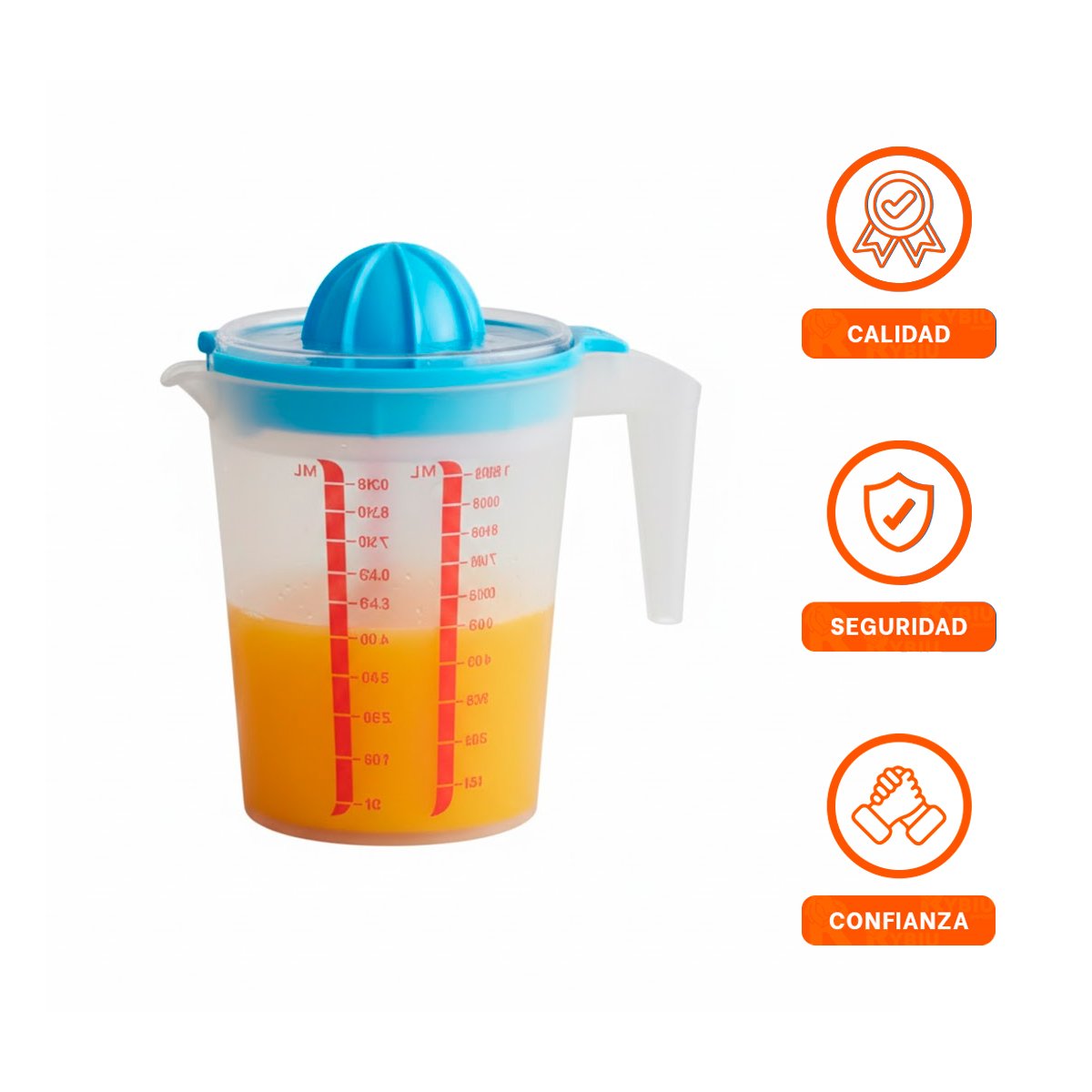 UTENSILIO PRACTICO CON RECIPIENTE GRADUADO 1000 ML CELESTE - 3