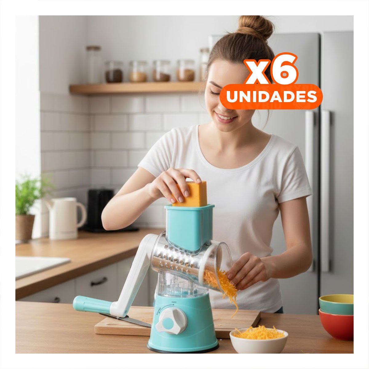 PACK6 DISPOSITIVO MANUAL PARA EXPRIMIR NARANJA 1000 ML CELESTE Y+REGALO STICKER - 1