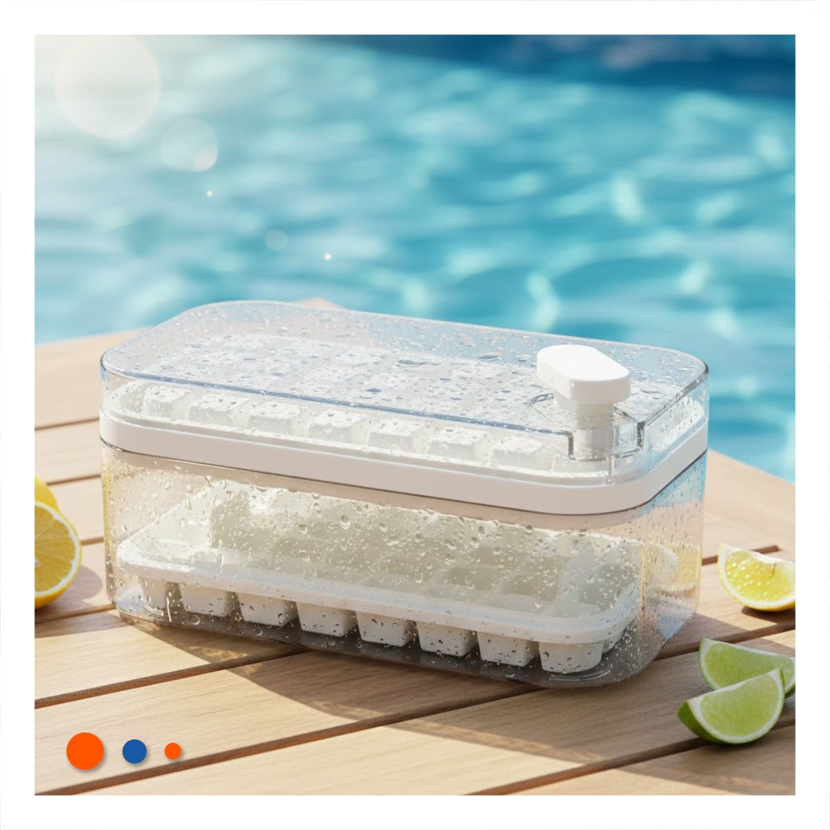 RECIPIENTE DOBLE BLANCO PARA HIELO CON FACIL DESMOLDE Y+REGALO STICKER - 2