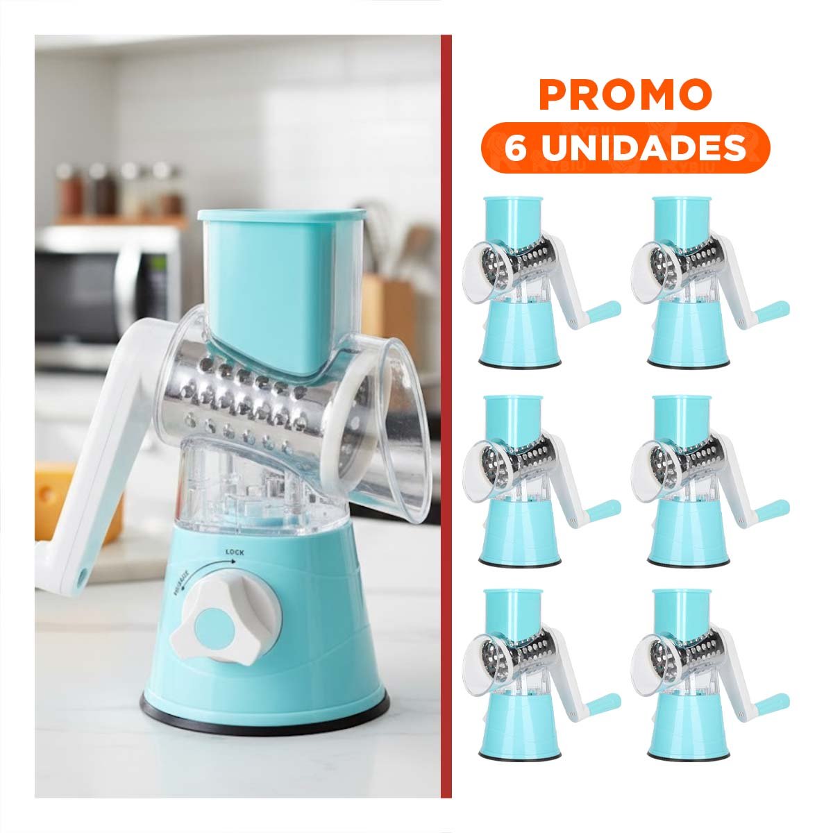 PACK6 HERRAMIENTA COMPACTA CON JARRA GRADUADA 1000 ML CELESTE - 1