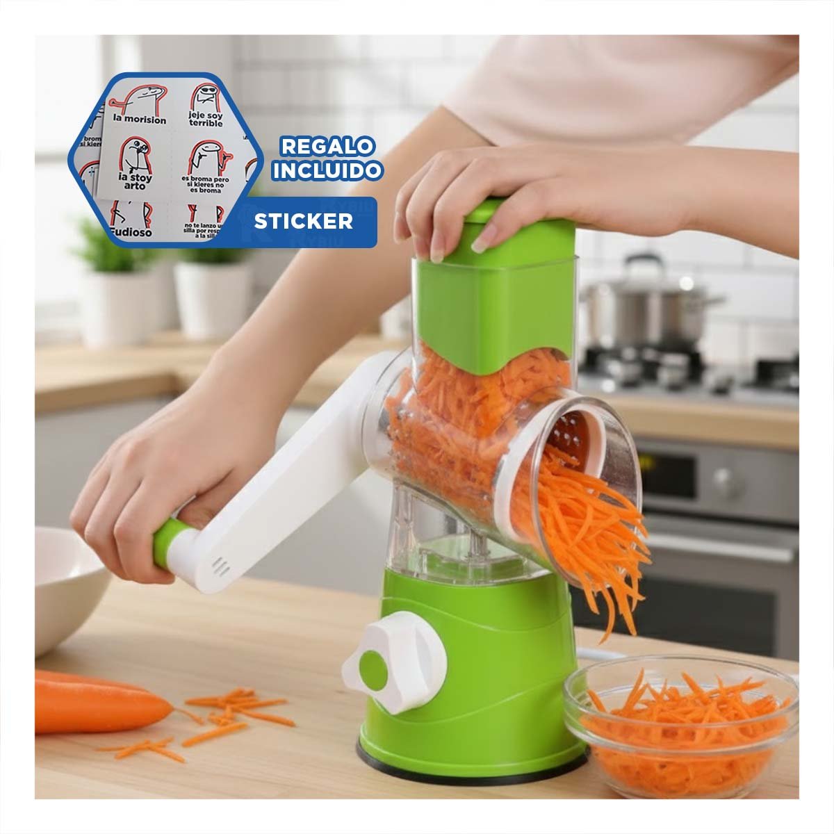 UTENSILIO FUNCIONAL PARA EXPRIMIR CITRICOS 1000 ML CELESTE Y+REGALO STICKER - 1