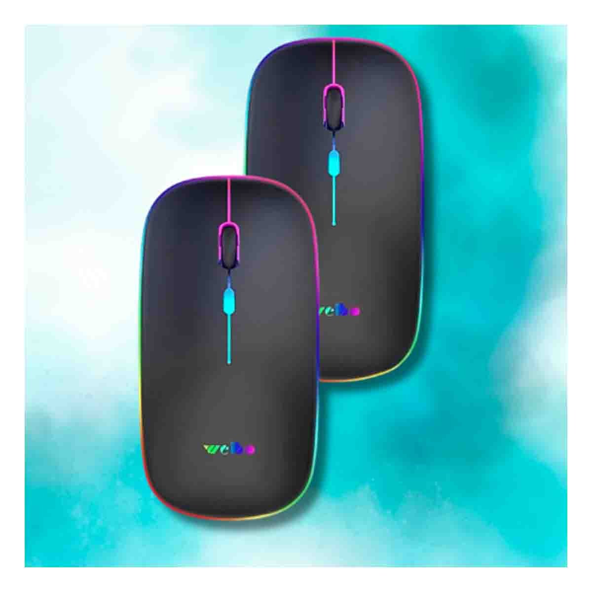 PACK6 EQUIPO INALAMBRICO TIPO MOUSE NEGRO PARA LAPTOP Y PC DE OFICINA MODERNA - 5