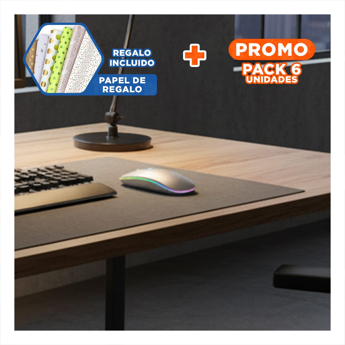 PACK6 CONTROL COMPACTO BLANCO PARA MANEJO EFICIENTE EN LAPTOP MODERNA Y+PAPEL REGALO - 1