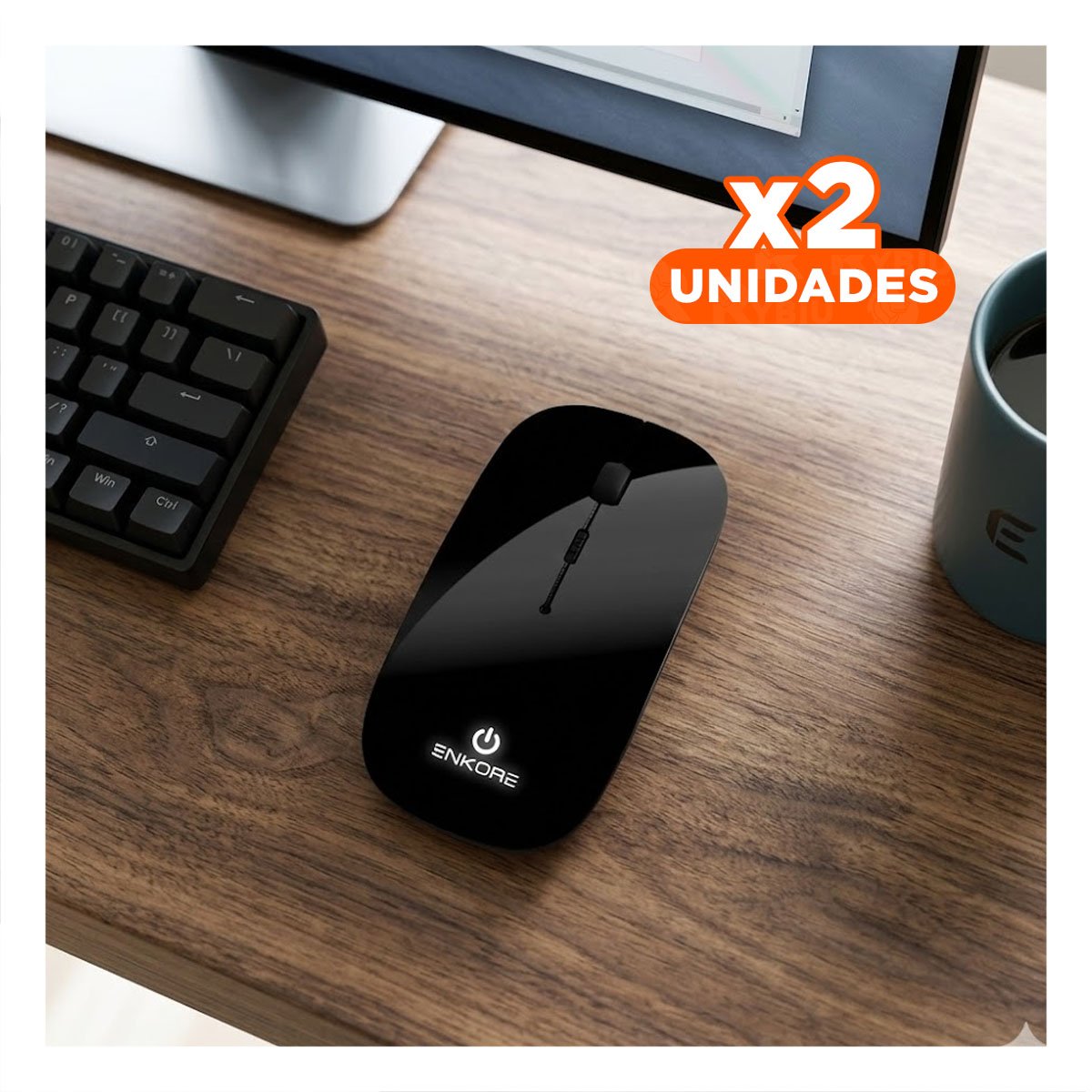 PACK2 UNIDAD PORTATIL NEGRA CON TECLAS SUAVES Y ILUMINACION LED MULTICOLOR Y+REGALO STICKER - 1