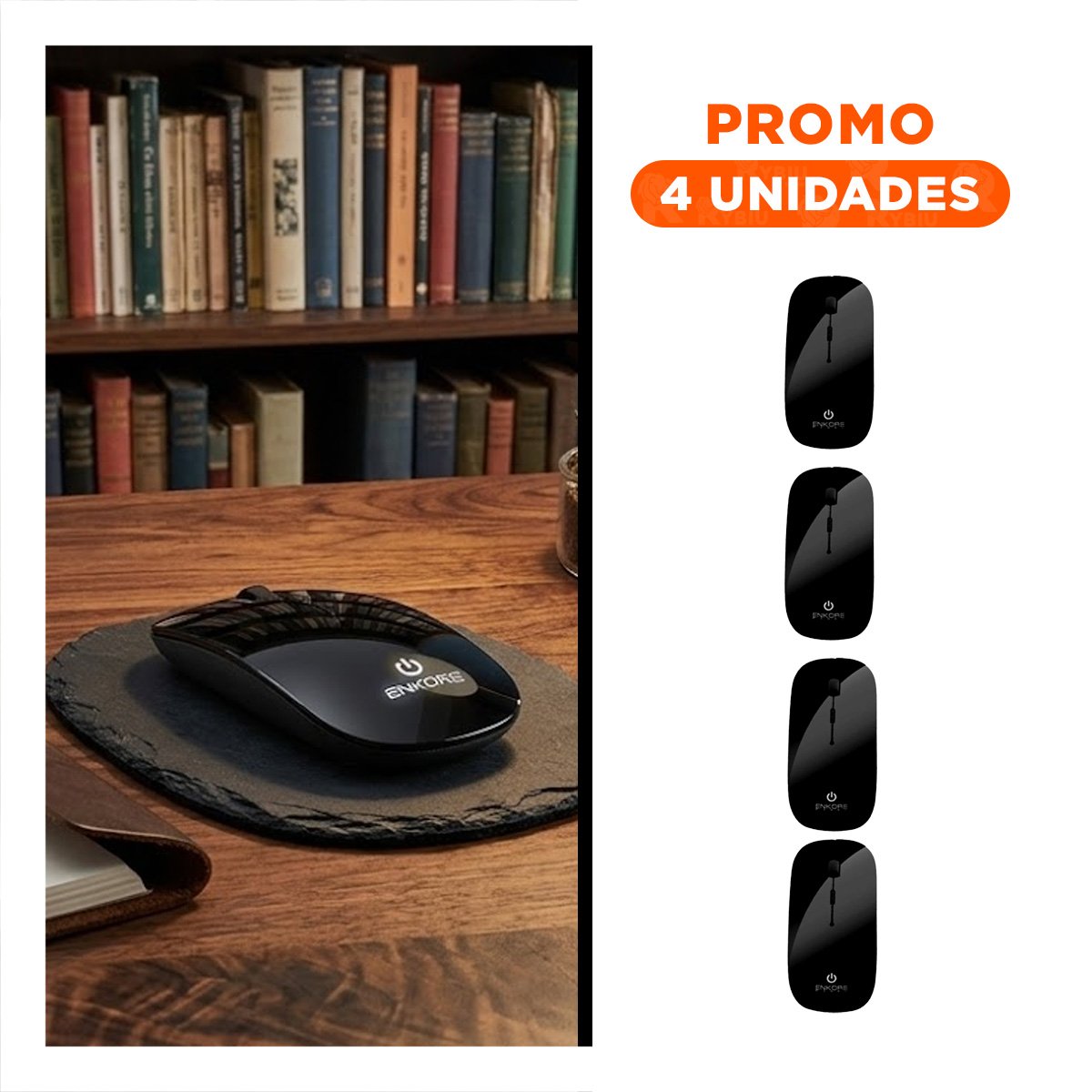 PACK4 ACCESORIO PORTATIL NEGRO CON DISEÑO ERGONOMICO Y TECLAS PROGRAMABLES Y+REGALO STICKER - 1