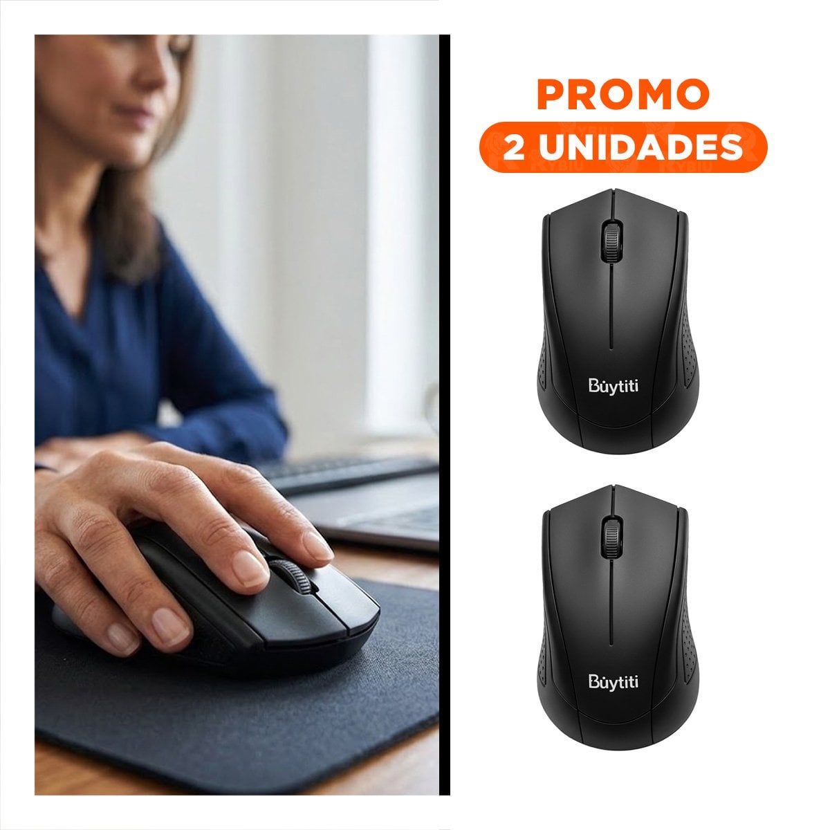 PACK2 APUNTADOR OPTICO NEGRO CON CABLE USB Y MOVIMIENTO PRECISO PARA OFICINA - 1