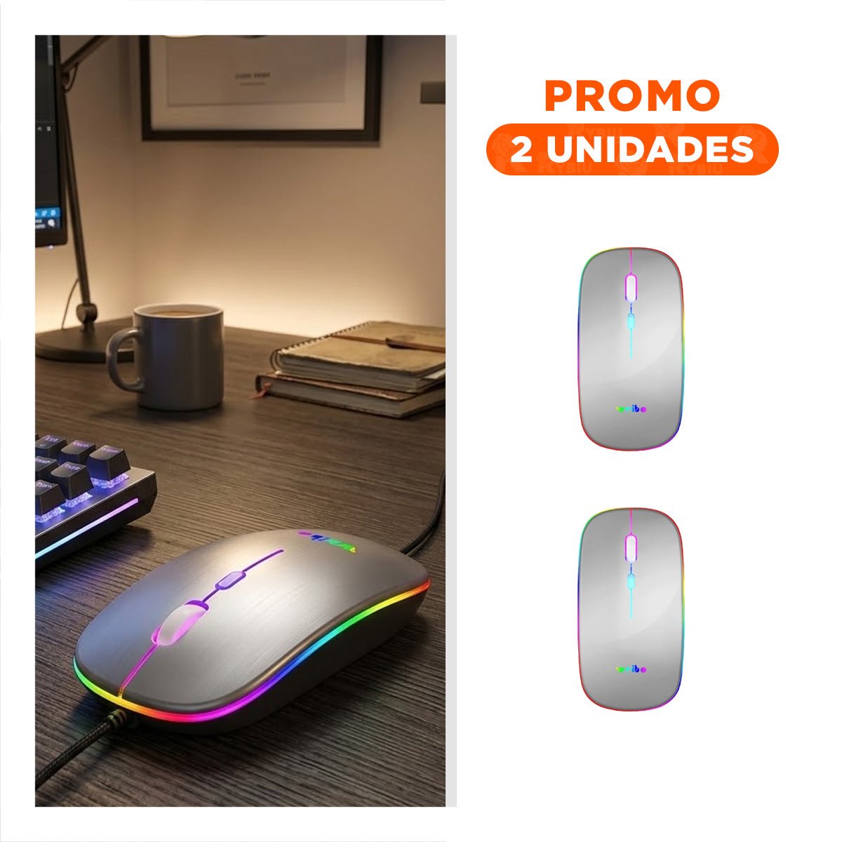 PACK2 EQUIPO INALAMBRICO TIPO MOUSE PLOMO PARA PC DE TRABAJO DIARIO Y ESTUDIO - 1