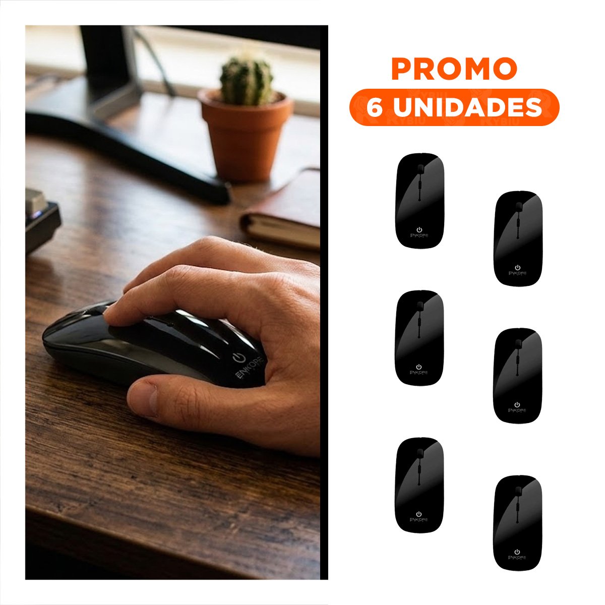 PACK6 PERIFERICO NEGRO COMPACTO CON MOVIMIENTO FLUIDO Y SENSOR PRECISO - 1