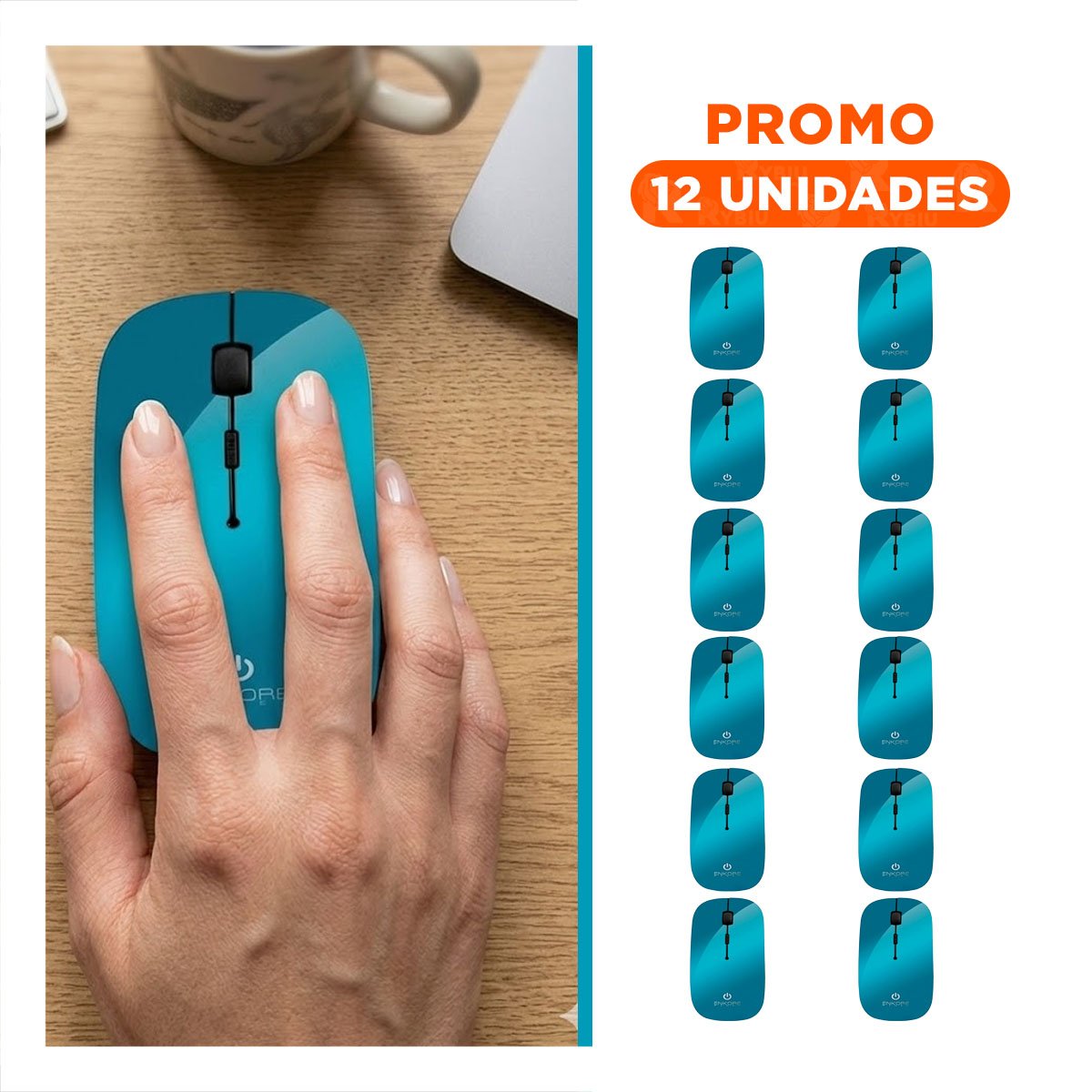 PACK12 ACCESORIO PORTATIL CELESTE CON DISEÑO ERGONOMICO Y BOTONES SUAVES Y+REGALO STICKER - 1