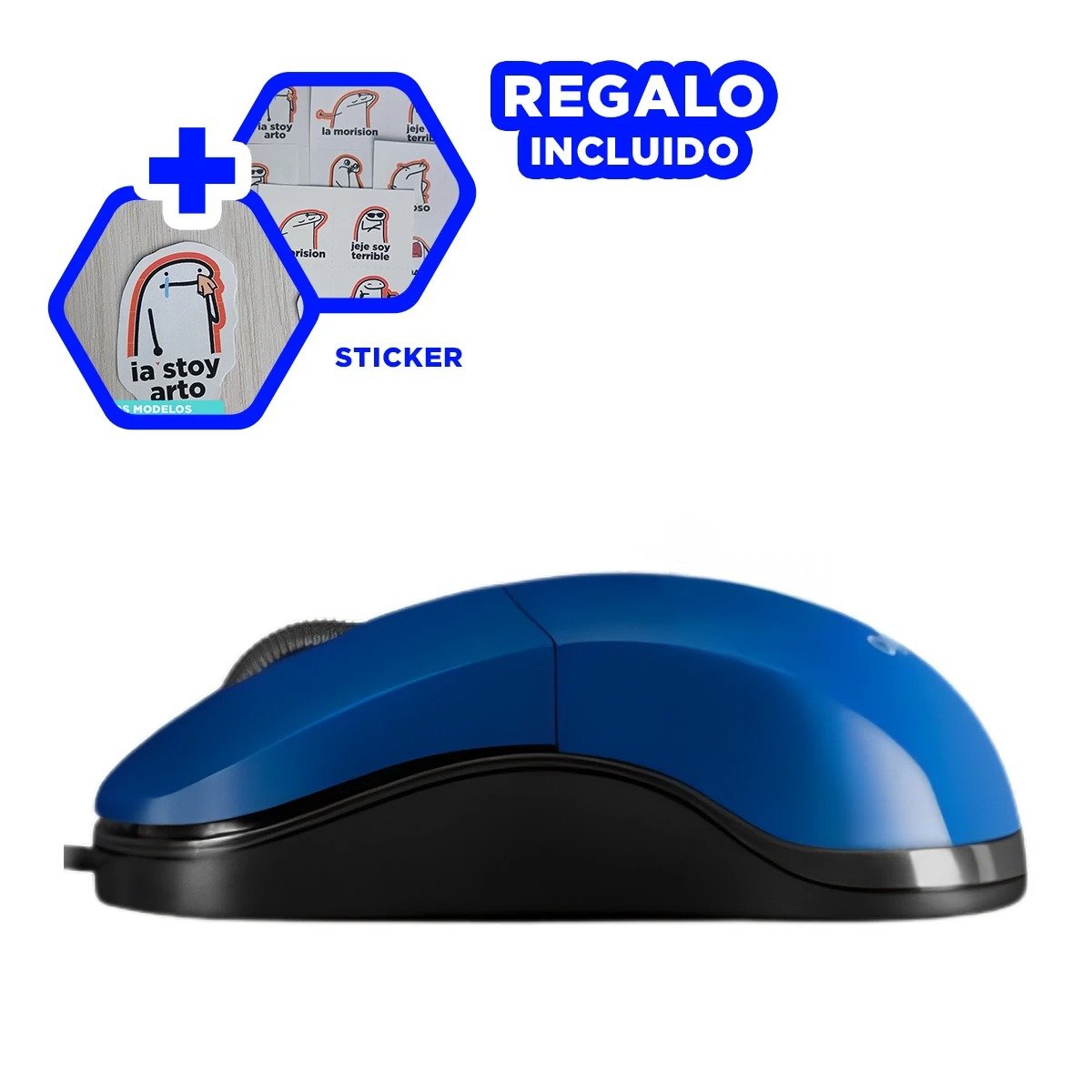 CONTROL AZUL GAMER CON DISEÑO ERGONOMICO Y MOVIMIENTO SUAVE Y+REGALO STICKER - 1