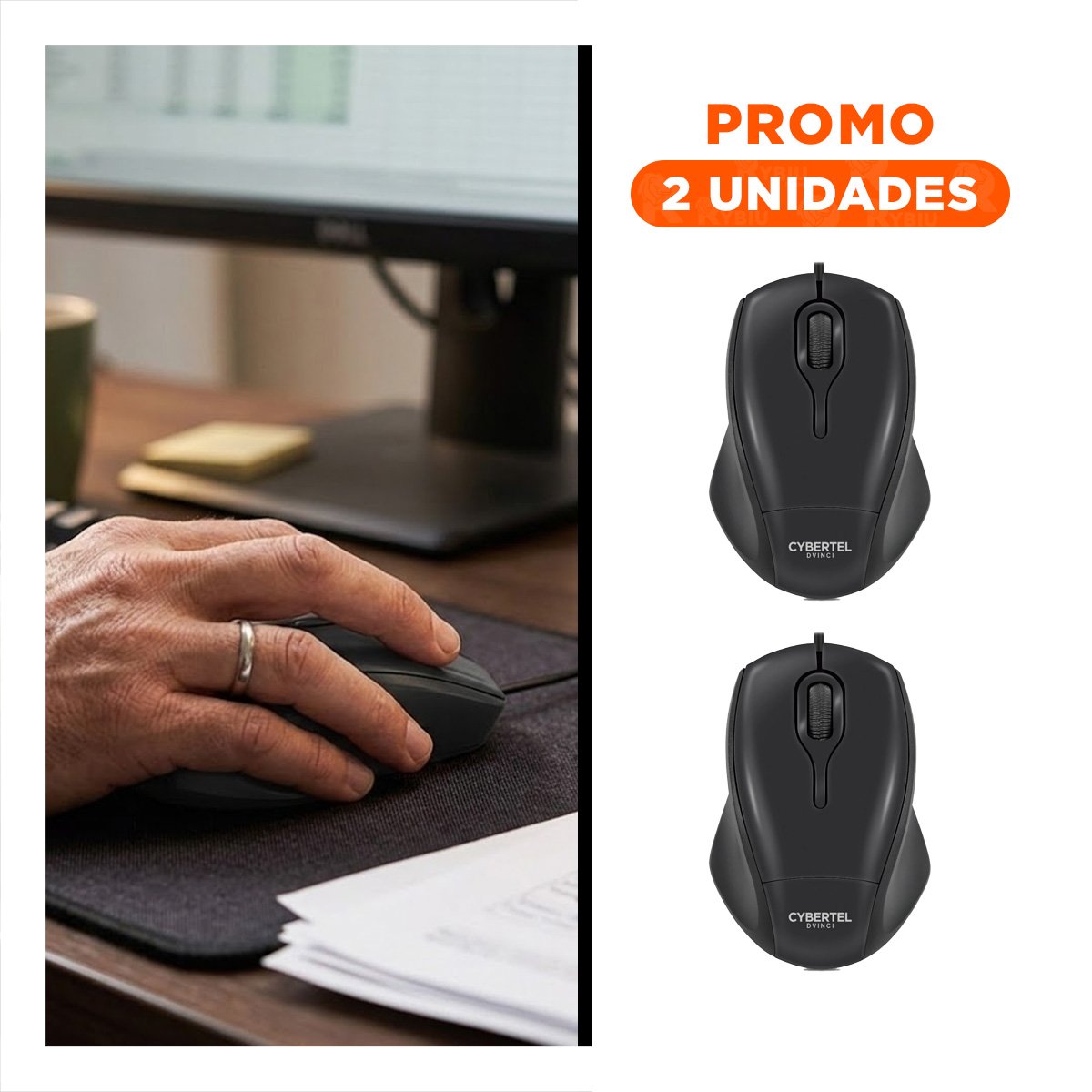 PACK2 CONTROL NEGRO INALAMBRICO CON BOTONES SILENCIOSOS Y TECNOLOGIA AVANZADA - 1