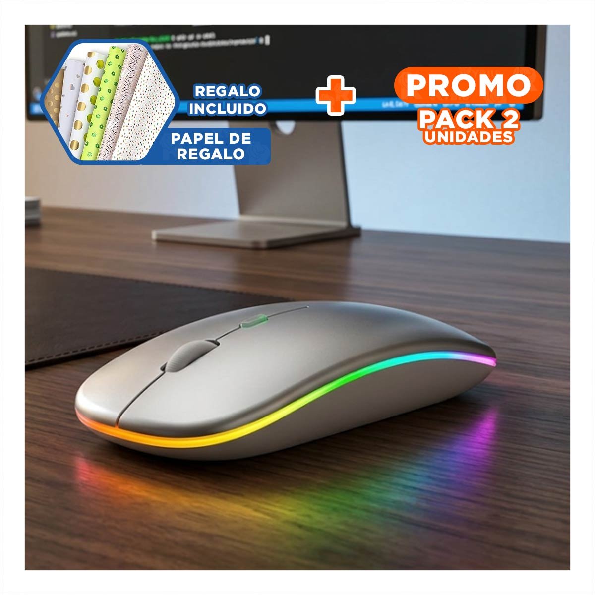 PACK2 DISPOSITIVO DE NAVEGACION BLANCO PARA CONTROL FLUIDO EN PC DE TRABAJO Y+PAPEL REGALO - 1