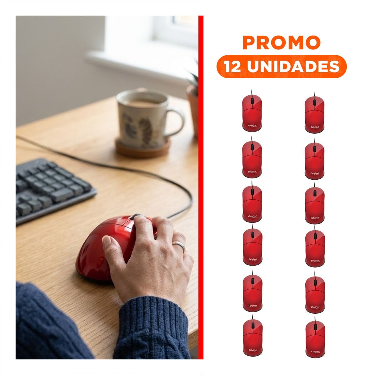 PACK12 DISPOSITIVO ROJO PARA JUEGOS CON CONECTIVIDAD ESTABLE Y SENSOR PRECISO Y+REGALO STICKER - 1