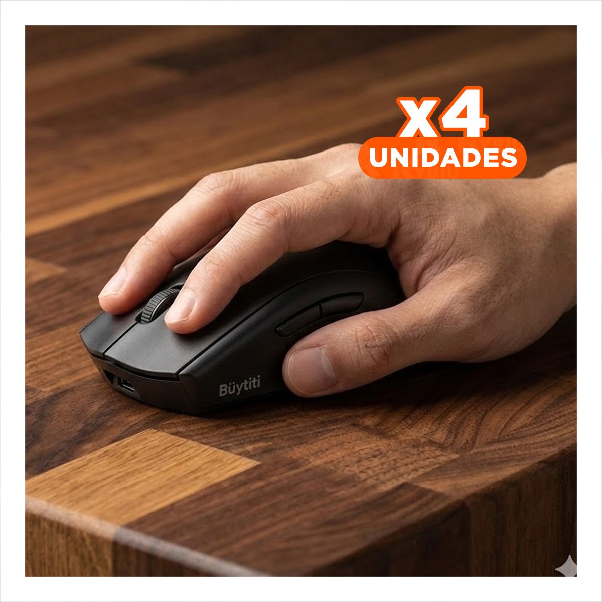PACK4 PERIFERICO OPTICO NEGRO CON SENSOR PRECISO Y CONEXION USB PARA ESCRITORIO - 1