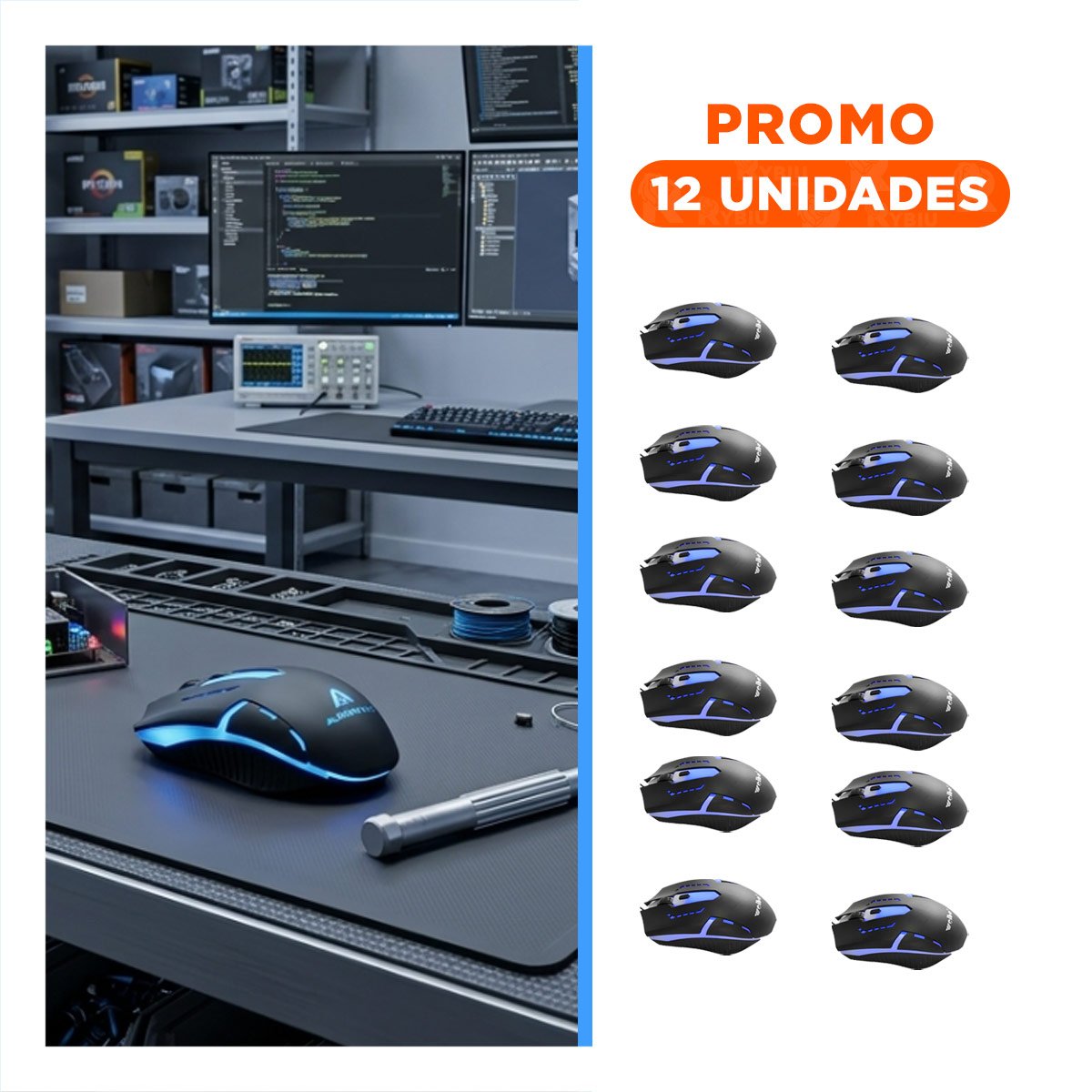 PACK12 APUNTADOR NEGRO PARA LAPTOP Y PC CON MANEJO PRACTICO PARA ESTUDIO Y+REGALO STICKER - 1